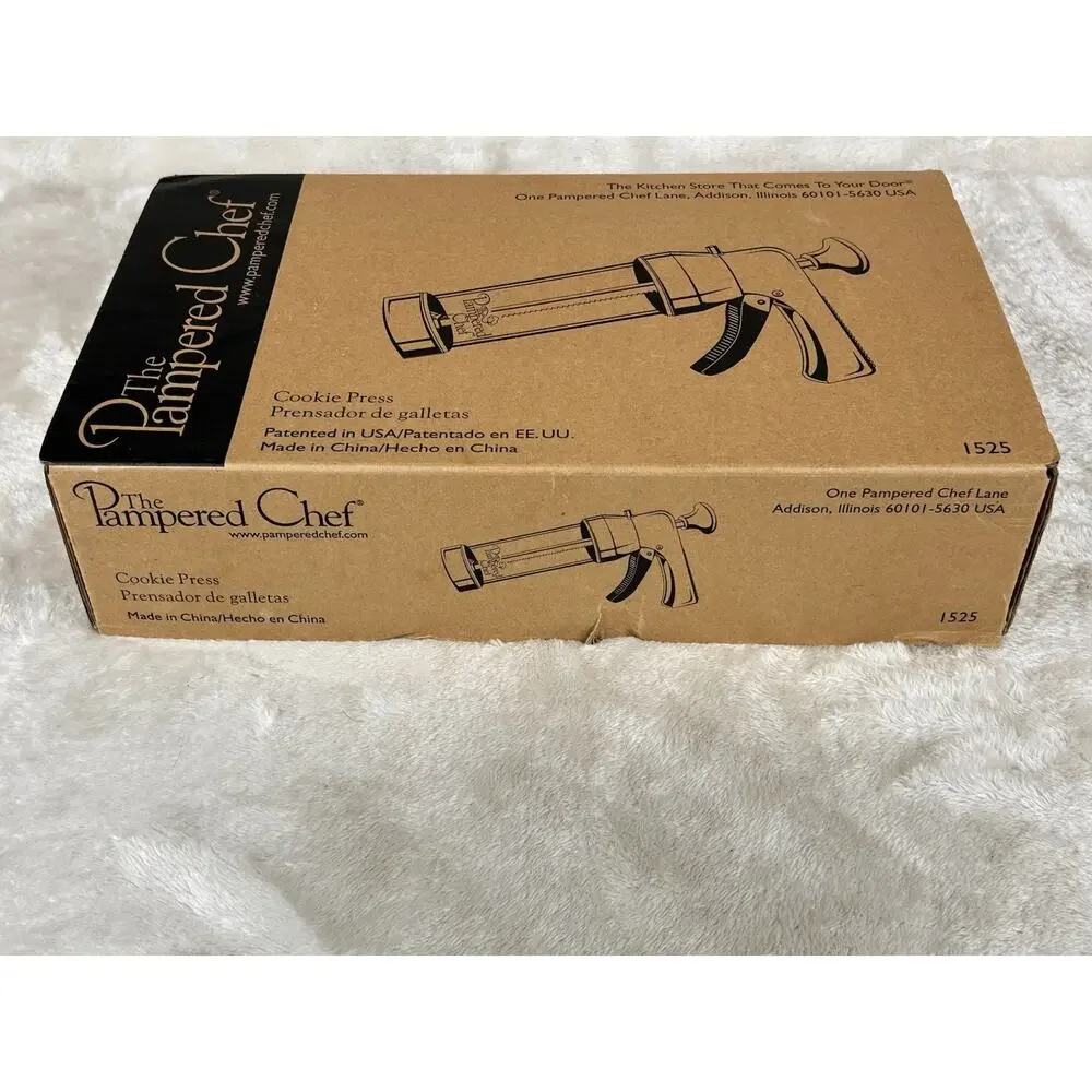 The Pampered Chef #1525 Cookie Press, Original Box - NEW Never Used - Complete